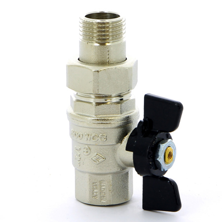 Кран шаровой Oregon Bugatti НВ с разъемным соединением бабочка 1/2