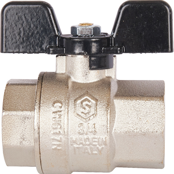 STOUT  Кран шаровой полнопроходной, ВР/ВР, ручка бабочка 3/4