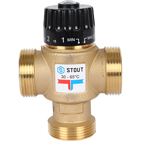 STOUT  Термостатический смесительный клапан для систем отопления и ГВС 1 1/4  НР   30-65°С KV 3,5 SVM-0125-356532