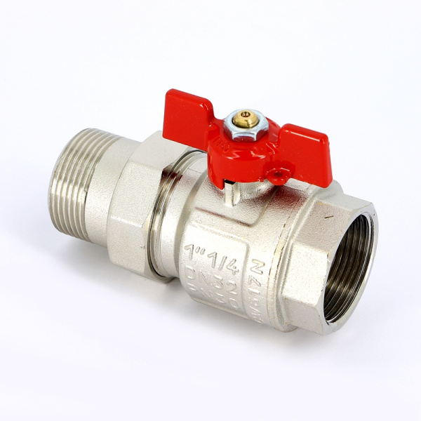 Кран шаровой НВ полнопроходной бабочка Uni-Fitt 11/4 с разъемным соединением