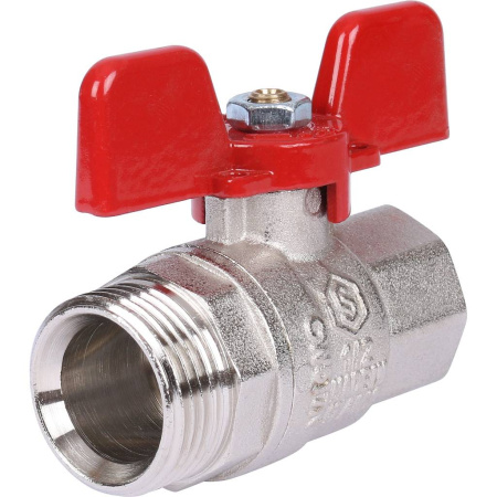 STOUT  Кран шаровой полнопроходной с американкой, ВР/НР, ручка бабочка 1/2 (EPDM)