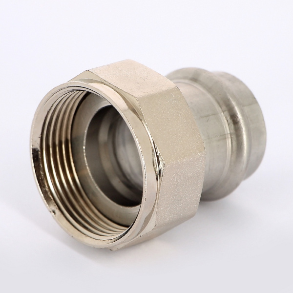 Муфта пресс-В с накидной гайкой и плоской прокладкой нержавеющая сталь Sanpress Inox VIEGA 28х11/4