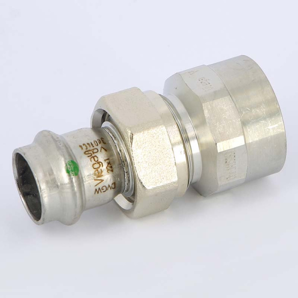 Муфта разъёмная пресс-В с плоской прокладкой нержавеющая сталь Sanpress Inox VIEGA 22x1