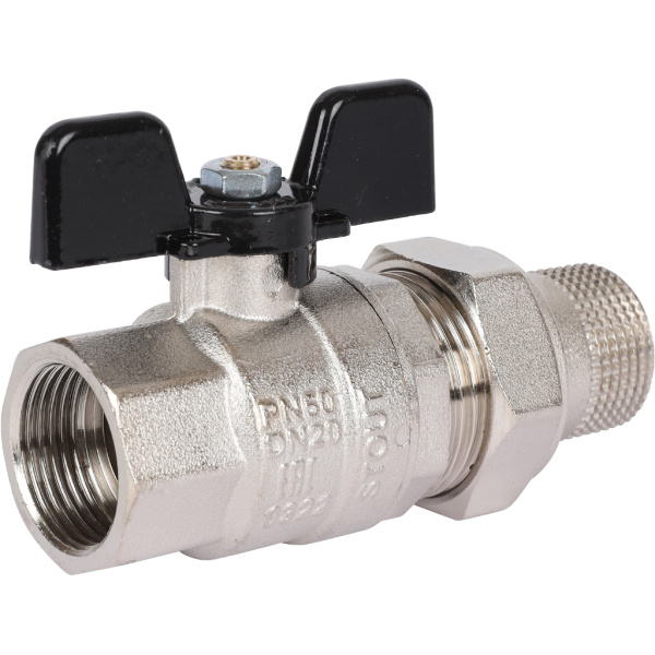 STOUT  Кран шаровой полнопроходной, ВР/НР, ручка бабочка 3/4, американка