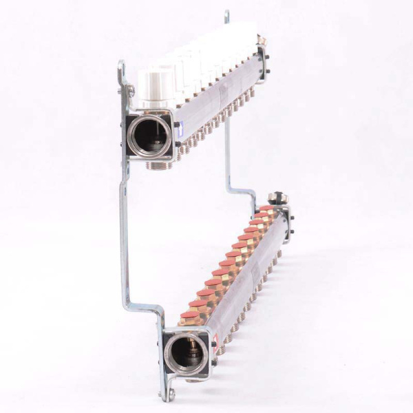 Коллекторная группа из нержавеющей стали с регулировочными и термостатическими вентилями UNI-FITT 1x3/4ЕК 13 выходов Коллекторная группа из нержавеющей стали с регулировочными и термостатическими вентилями UNI-FITT 1x3/4ЕК 13 выходов