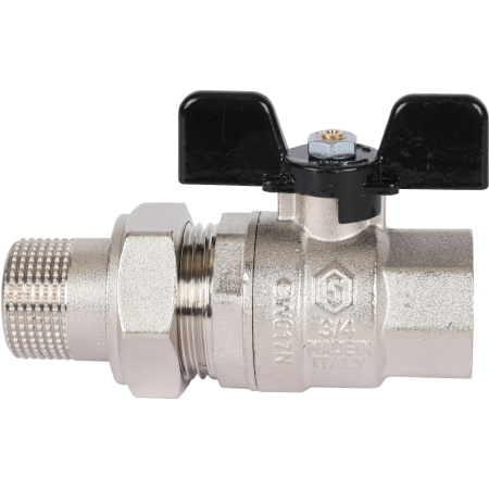 STOUT  Кран шаровой полнопроходной, ВР/НР, ручка бабочка 3/4, американка