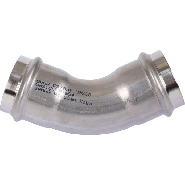 Sanha  9041 пресс-фит. нерж.сталь, отвод 45° ВПр-ВПр, 54