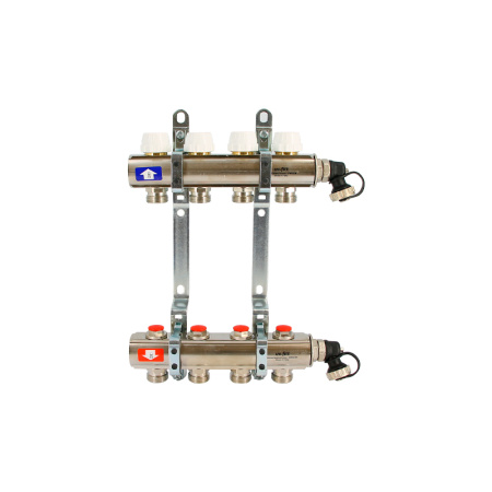 Коллекторная группа с балансировочными и термостатическими вентилями UNI-FITT серия I 1x3/4ЕК 8 выходов