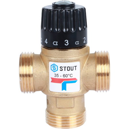 STOUT  Термостатический смесительный клапан для систем отопления и ГВС 1 резьба