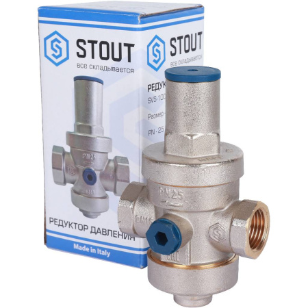 STOUT  Редуктор давления PN25 вн/вн 1/2 с выходом под манометр