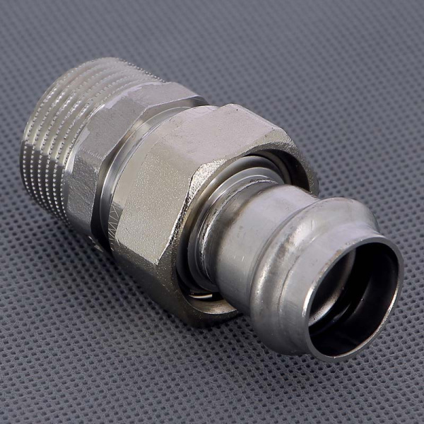 Муфта разъёмная пресс-Н с плоской прокладкой нержавеющая сталь Sanpress Inox VIEGA 22x1