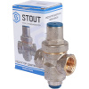 STOUT  Редуктор давления PN16 вн/вн 1/2 с выходом под манометр
