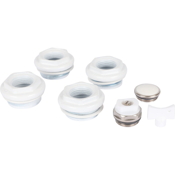 STOUT SKU-0111-000112 STOUT Универсальный монтажный комплект для подключения радиатора 1/2 RAL 9016