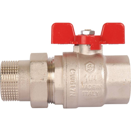 STOUT  Кран шаровой полнопроходной с американкой, ВР/НР, ручка бабочка 1 1/4 (EPDM)