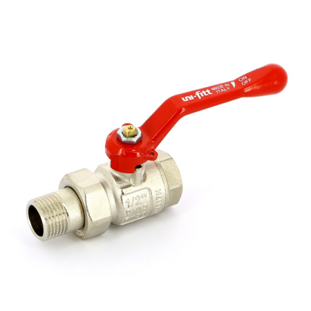 Кран шаровой НВ 1/2 UNI-FITT полнопроходной рычаг с разъемным соединением