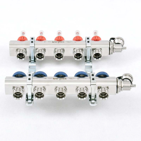 Коллекторная группа с расходомерами и термостатическими вентилями UNI-FITT 1x3/4ЕК 5 выходов Коллекторная группа с расходомерами и термостатическими вентилями UNI-FITT 1x3/4ЕК 5 выходов