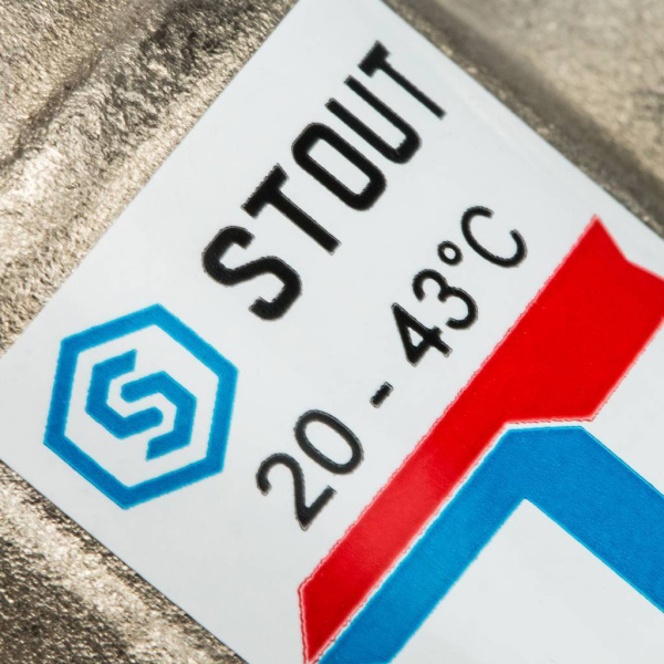 STOUT  Термостатический смесительный клапан для систем отопления и ГВС 3/4  НР   20-43°С KV 1,6 SVM-0020-164320
