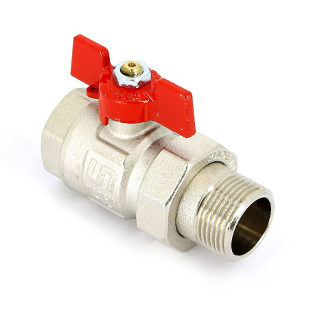 Кран шаровой НВ полнопроходной бабочка Uni-Fitt 1 с разъемным соединением