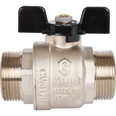 STOUT  Кран шаровой полнопроходной, НР/НР, ручка бабочка 1 1/4