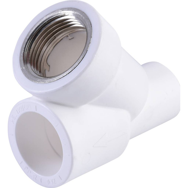 Политэк  d=32 Фильтр (соединение муфта-штуцер) для полипропиленовых труб под сварку (цвет белый)