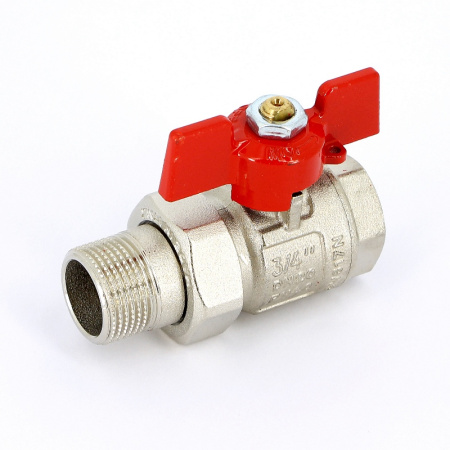 Кран шаровой НВ полнопроходной бабочка Uni-Fitt 3/4 с разъемным соединением
