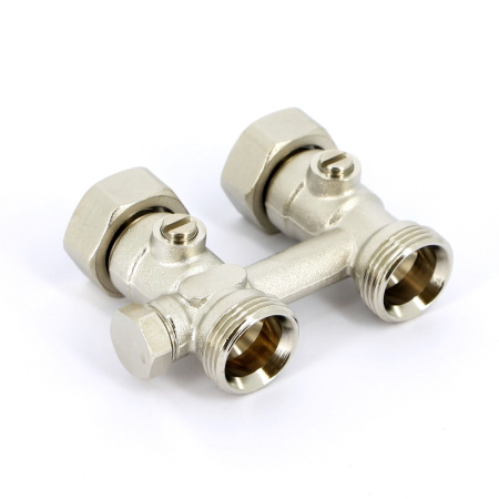 Узел радиаторный со встроенными кранами НВ UNI-FITT 3/4EK х 3/4EK с байпасом