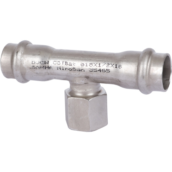 Sanha  9130G пресс-фит. нерж.сталь, тройник ВПр-ВР-ВПр, 18x1/2x18