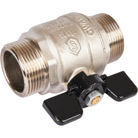 STOUT  Кран шаровой полнопроходной, НР/НР, ручка бабочка 1 1/4