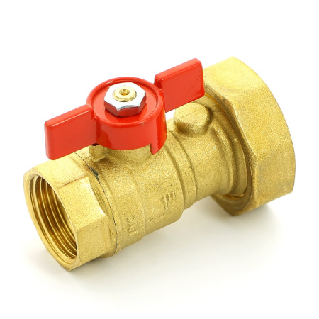 Кран шаровой ВВ 1 UNI-FITT х 1 1/2 с накидной гайкой обратным клапаном и уплотнением