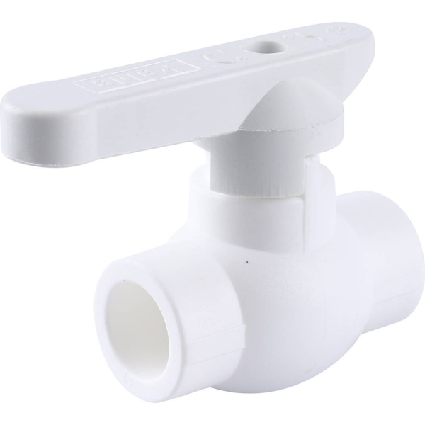 Kalde  d=20 Кран шаровой для полипропиленовых труб под сварку (цвет белый)