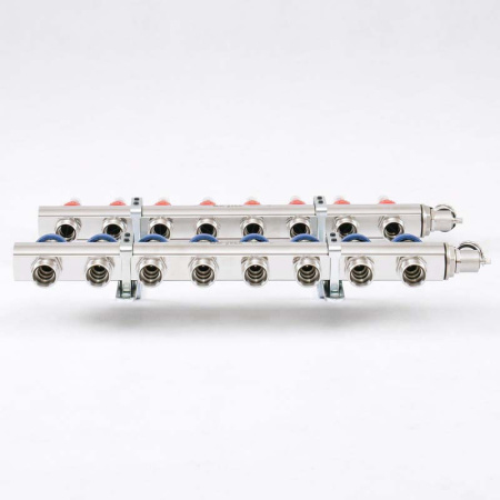 Коллекторная группа с расходомерами и термостатическими вентилями UNI-FITT 1x3/4ЕК 8 выходов