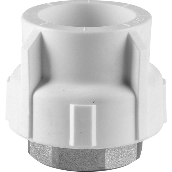Политэк  40x1 1/4 Муфта комбинированная под шестигранник внутр. резьба для полипропиленовых труб под сварку (цвет белый)