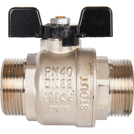 STOUT  Кран шаровой полнопроходной, НР/НР, ручка бабочка 1 1/4