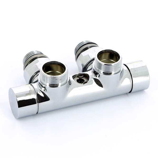 Узел ручной угловой Carlo Poletti с запорным клапаном V48100B цвет хром