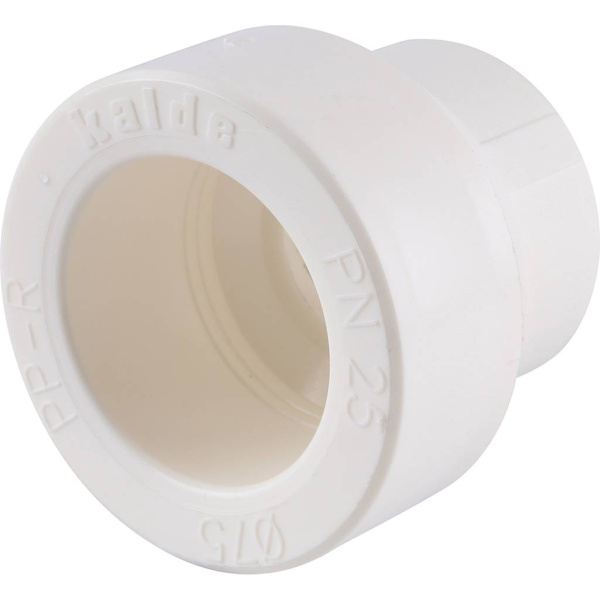 Kalde  75x32 Муфта переходная для полипропиленовых труб под сварку (цвет белый)