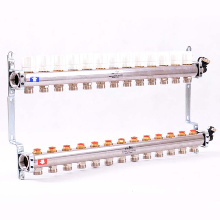 Коллекторная группа из нержавеющей стали с регулировочными и термостатическими вентилями UNI-FITT 1x3/4ЕК 13 выходов