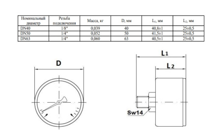 Манометр Watts F+R100 50/10, аксиальный