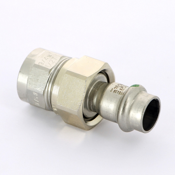 Муфта разъёмная пресс-В с плоской прокладкой нержавеющая сталь Sanpress Inox VIEGA 15x1/2