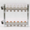 Коллекторная группа из нержавеющей стали с регулировочными и термостатическими вентилями UNI-FITT 1x3/4ЕК 6 выходов