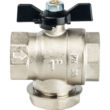 STOUT  Кран шаровой с фильтром 1 (ручка-бабочка)