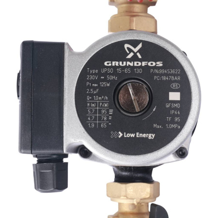 STOUT SDG-0001 Насосная группа с прямым контуром 3/4 с насосом Grundfos UPSO 15-65 130 в теплоизоляции