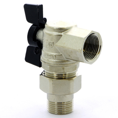 Кран шаровой Oregon Bugatti НВ угловой с разъемным соединением бабочка 3/4