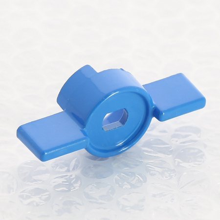 Ручка бабочка для крана Uni-Fitt с накидной гайкой 3/4 - 1 синяя