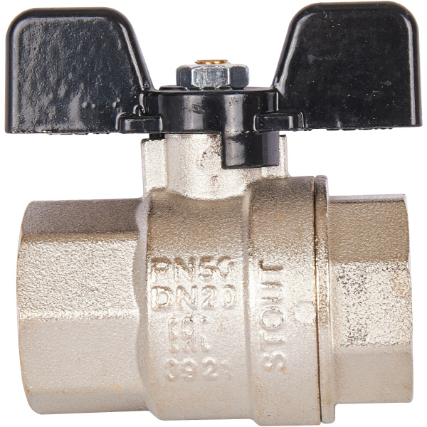 STOUT  Кран шаровой полнопроходной, ВР/ВР, ручка бабочка 3/4