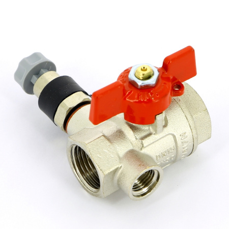 Кран шаровой ВВ с дренажным вентилем UNI-FITT 1/2 заглушка 1/4 бабочка