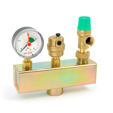 Группа безопасности котла UNI-FITT до 50 кВт, 1 дюйм, 3 бар, сталь Группа безопасности котла UNI-FITT до 50 кВт, 1 дюйм, 3 бар, сталь