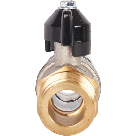 STOUT  Кран шаровой с накидной гайкой, НР/накидная гайка, ручка бабочка 3/4x3/4