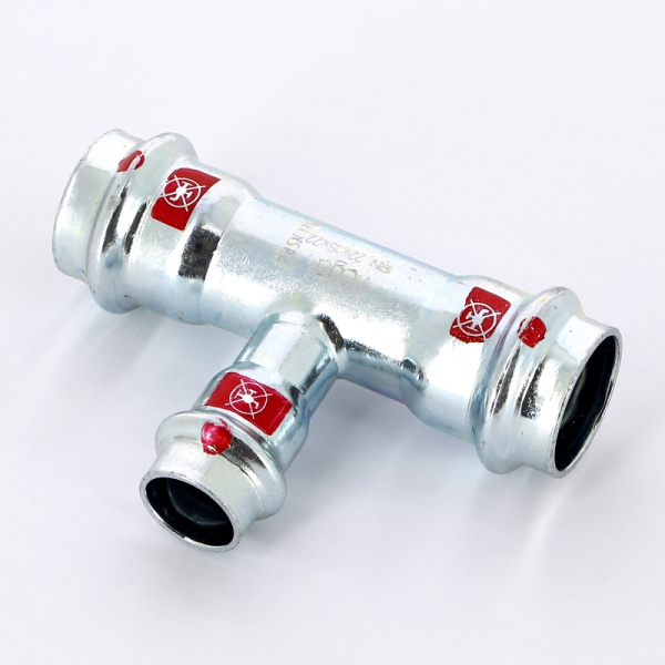 Тройник пресс оцинкованная сталь Prestabo VIEGA 22х15х22