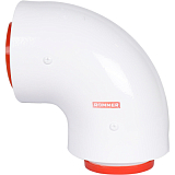ROMMER RCA-6010-210190 Начальный участок 90 гр. 60/100 (Baxi (кроме ECO Nova/Classic), Ariston, Vaillant, Viessmann, Kiturami, Mizudo, Beretta, Oasis, Wolf, Haier, Tiberis, DeDietrich, Arderia  ) хомут в комплекте + втулка D60 L-50