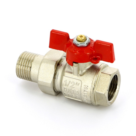 Кран шаровой НВ 1/2 UNI-FITT полнопроходной бабочка с разъемным соединением